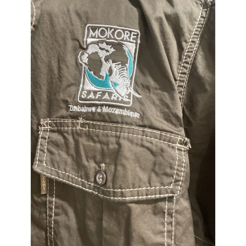 Vintage Mazari Origin of Khaki Mens Mokore Safari Zimbabwe Mozambique Shirt Sz M - Picture 4 of 6